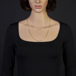 1,8mm Kette Collier Ankerkette Halskette, 585 Gold Gelbgold, 60cm Unisex