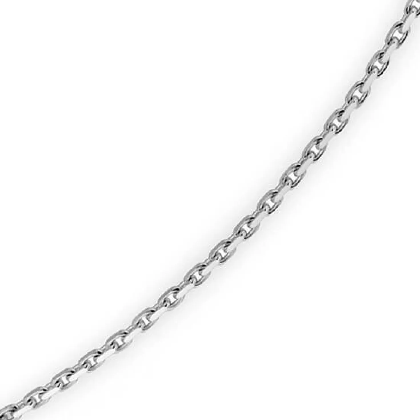 1,8mm Kette Collier Ankerkette Halskette 750 Gold Weißgold 40cm Unisex