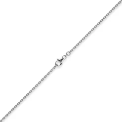1,8mm Kette Collier Ankerkette Halskette 750 Gold Weißgold 40cm Unisex