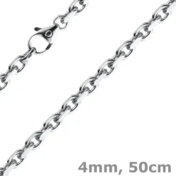 4mm Kette Collier Ankerkette Halskette aus 585 Gold Weißgold massiv 50cm