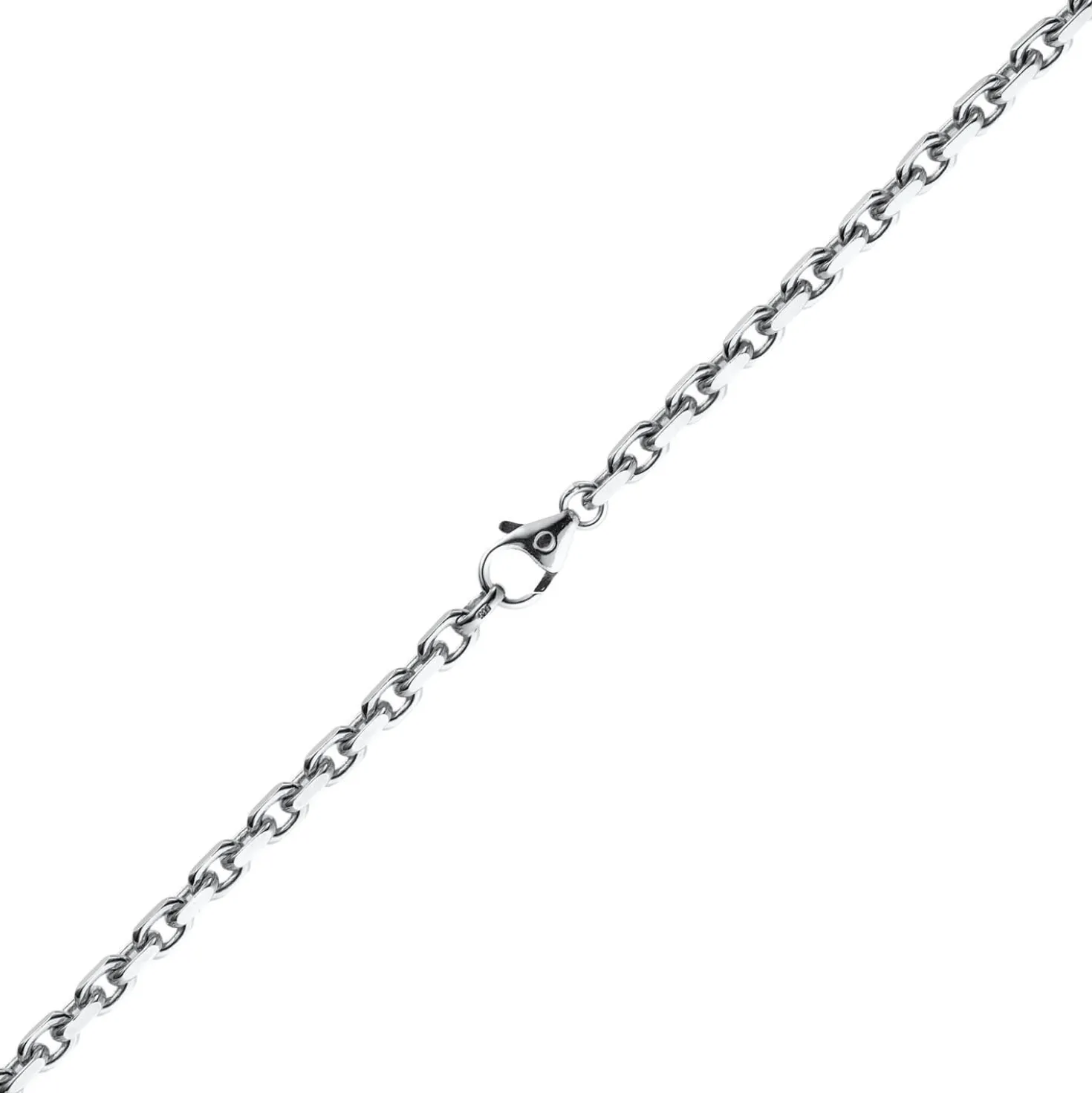 4mm Kette Collier Ankerkette Halskette aus 585 Gold Weißgold massiv 55cm