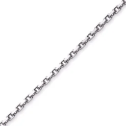 5mm Kette Collier Ankerkette Halskette, 585 Gold Weißgold, 50cm Herren