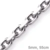 5mm Kette Collier Ankerkette Halskette, 585 Gold Weißgold, 55cm Herren