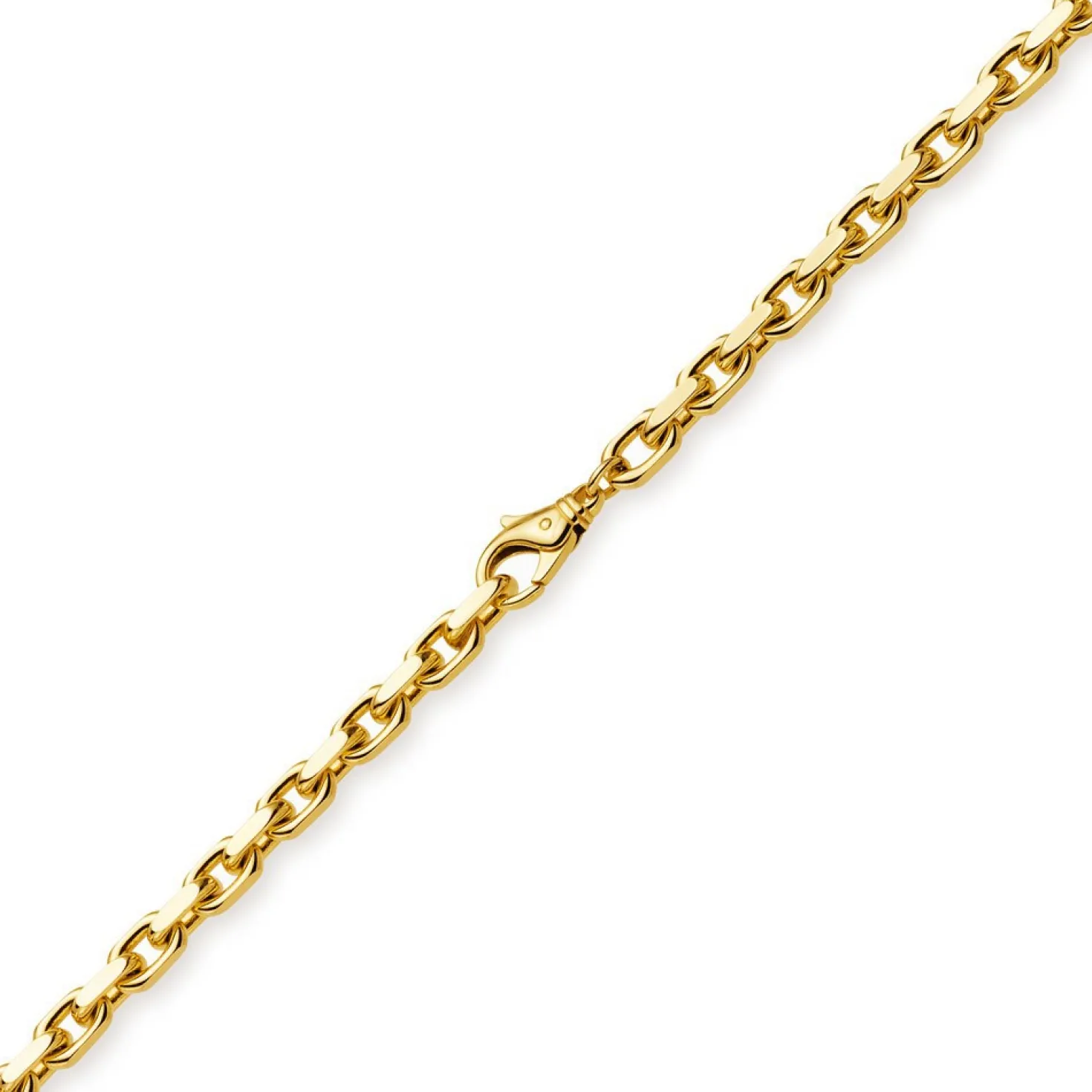6,5mm Kette Collier Ankerkette Halskette, 750 Gold Gelbgold 60cm für Herren