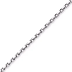 6,5mm Kette Collier Ankerkette Halskette, 585 Gold Weißgold, 60cm Herren