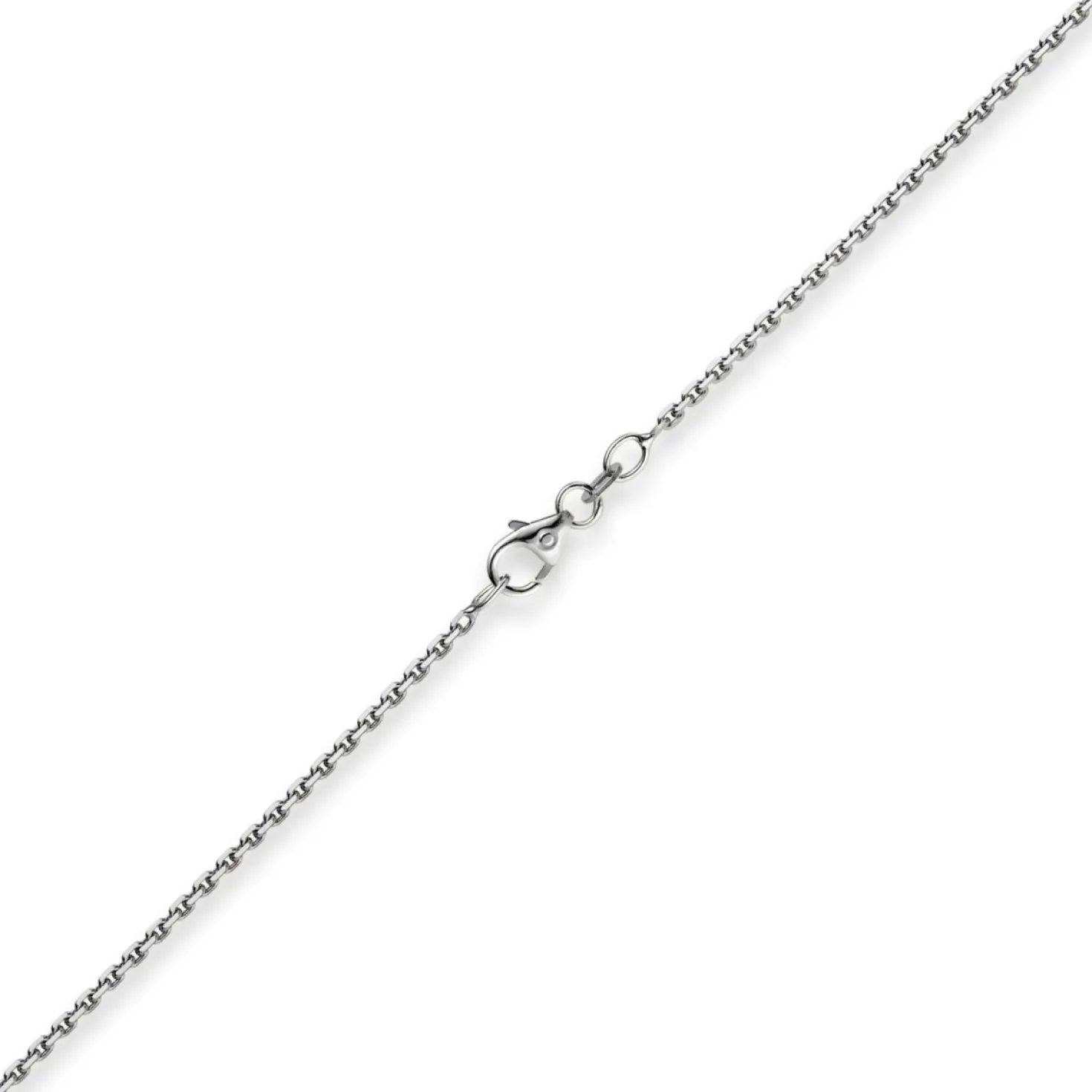 1,5mm Kette Collier Ankerkette Halskette, 585 Gold Weißgold, 60cm Unisex