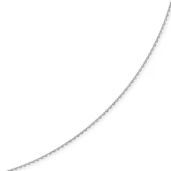 1,5mm Kette Collier Ankerkette Halskette, 585 Gold Weißgold, 60cm Unisex