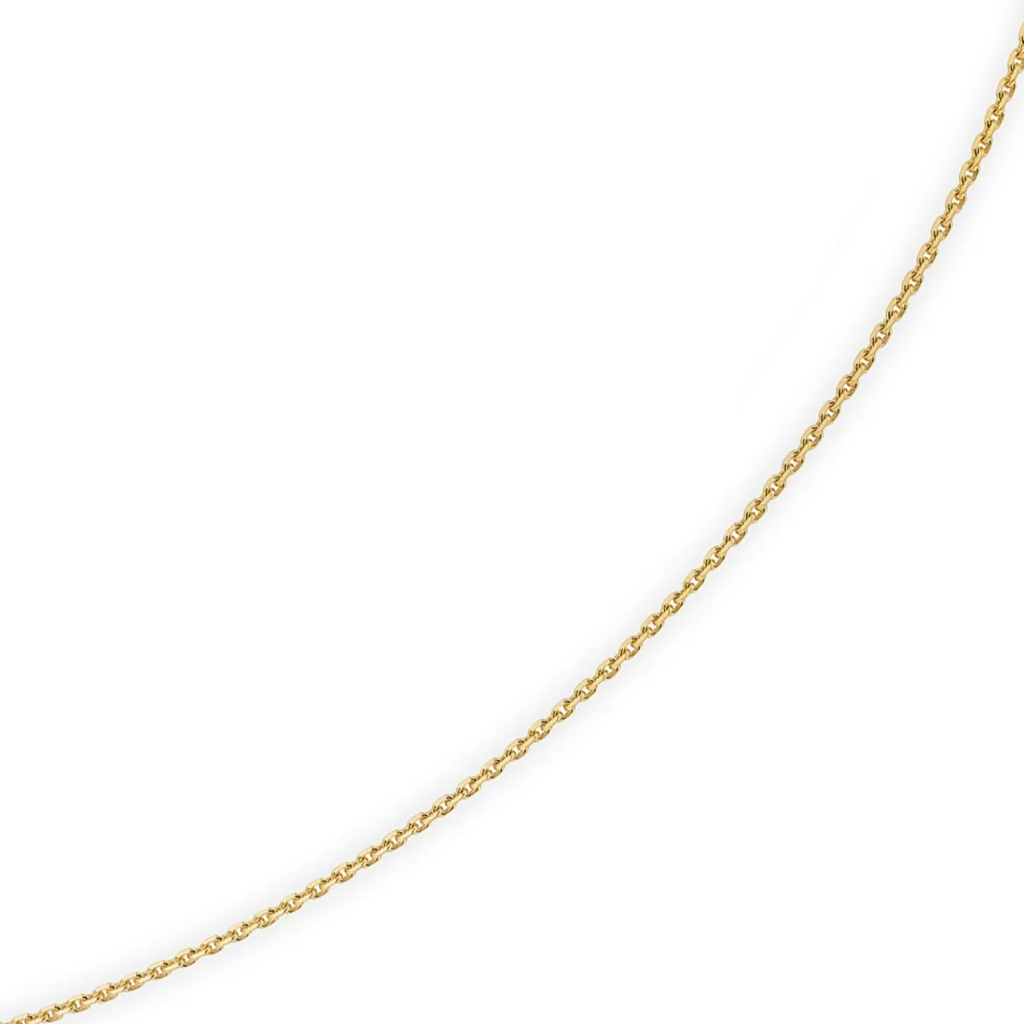 1,5mm Kette Collier Ankerkette Halskette, 585 Gold Gelbgold, 55cm Unisex