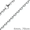 4mm Kette Collier Ankerkette Halskette aus 750 Gold Weißgold massiv 70cm