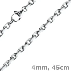 4mm Kette Collier Ankerkette Halskette aus 585 Gold Weißgold massiv 45cm