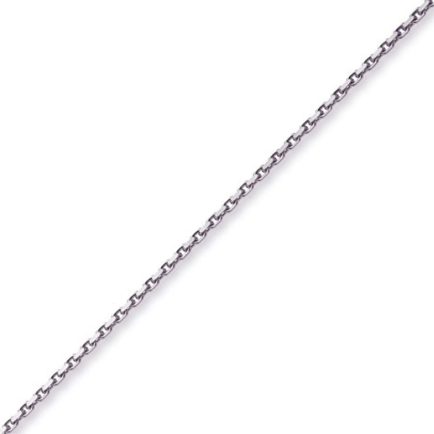 3mm Kette Collier Ankerkette Halskette, 585 Gold Weißgold massiv, 60cm