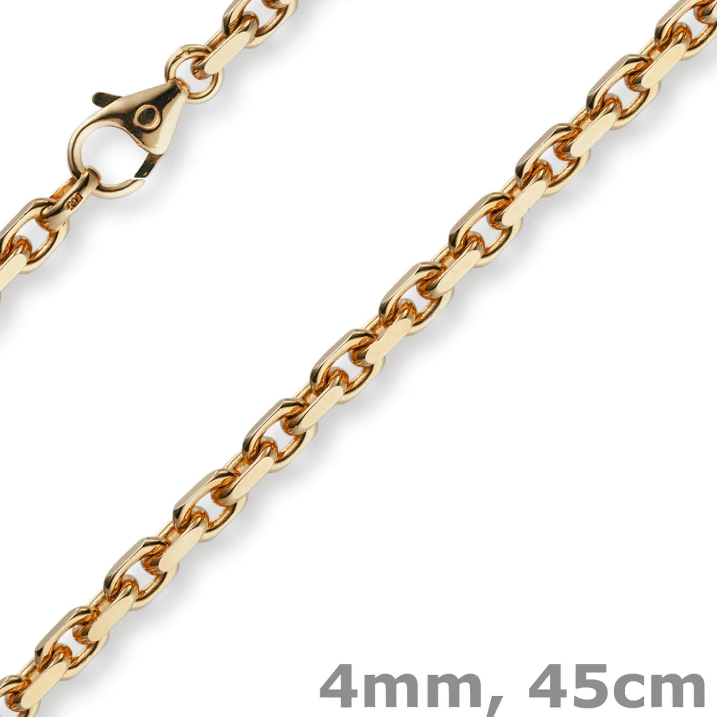 4mm Kette Collier Ankerkette Halskette aus 585 Gold Rotgold massiv 45cm