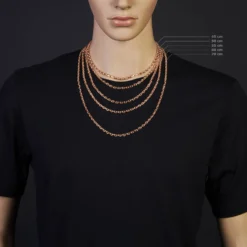 4mm Kette Collier Ankerkette Halskette aus 585 Gold Rotgold massiv 55cm
