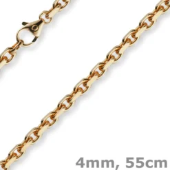4mm Kette Collier Ankerkette Halskette aus 585 Gold Rotgold massiv 55cm