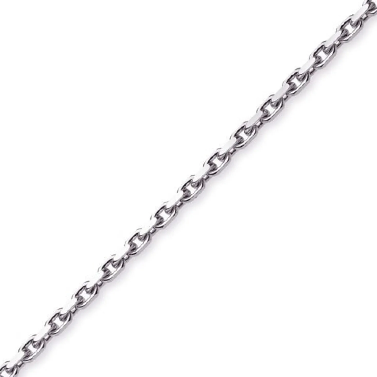 5mm Kette Collier Ankerkette Halskette, 585 Gold Weißgold, 60cm Herren