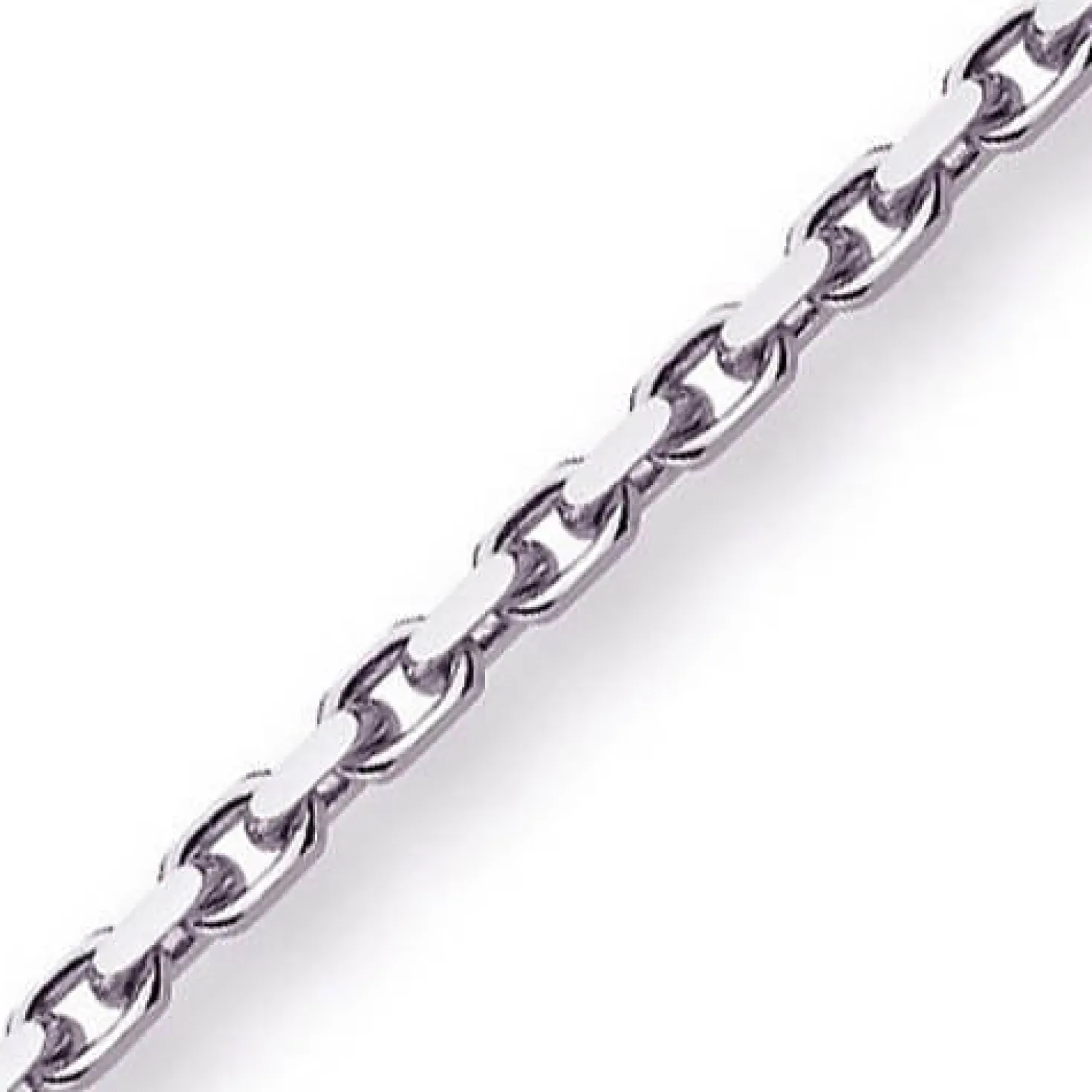 4mm Kette Collier Ankerkette Halskette aus 750 Gold Weißgold massiv 55cm
