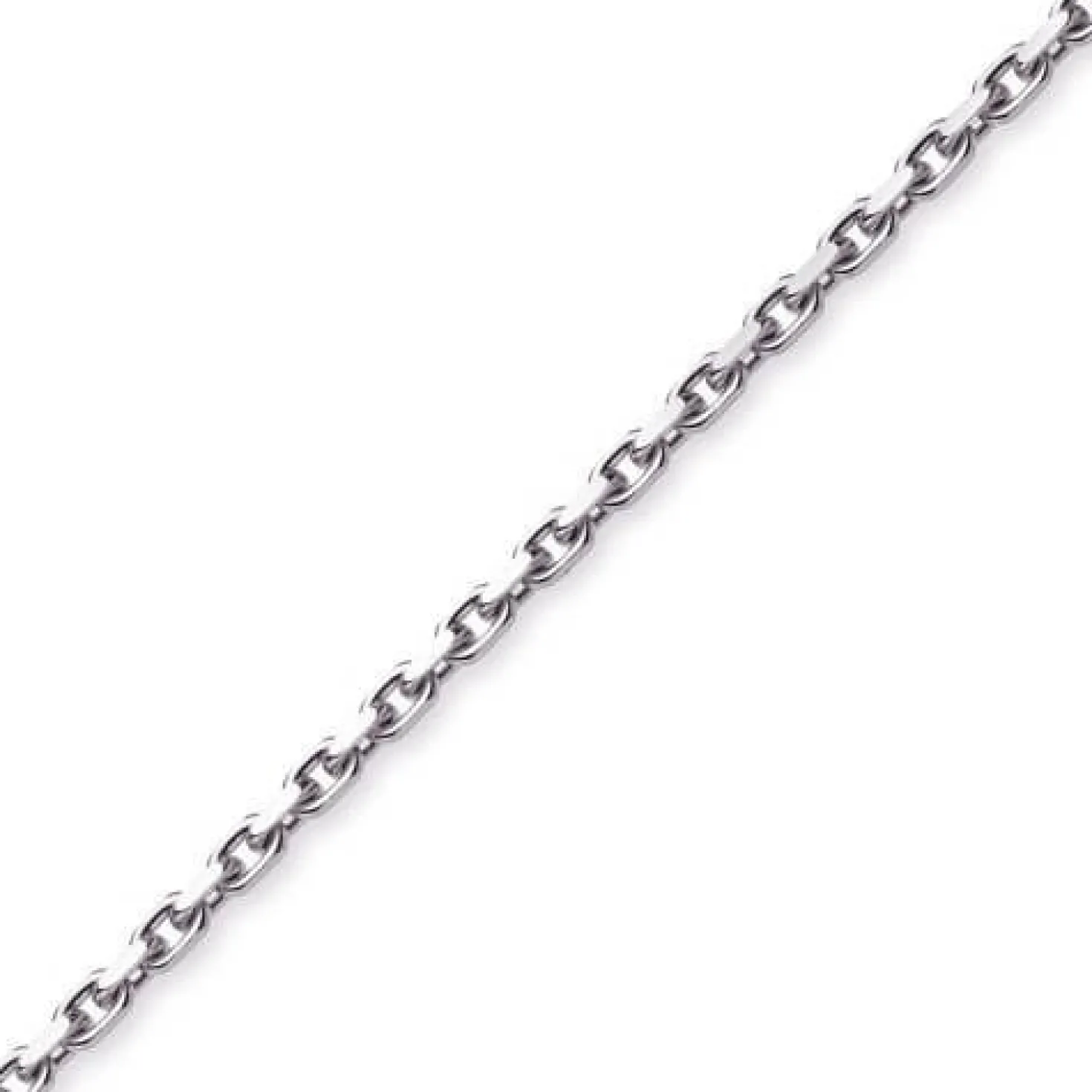 4mm Kette Collier Ankerkette Halskette aus 750 Gold Weißgold massiv 60cm