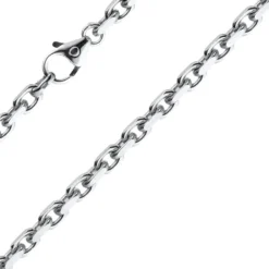4mm Kette Collier Ankerkette Halskette aus 750 Gold Weißgold massiv 60cm