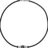 3,2mm Kette Collier aus geflochtenem Leder, Anker, Edelstahl lackiert, 45cm