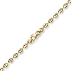 3,5mm Kette Collier Bohnenkette Schiffsankerkette 585 Gold Gelbgold 50cm Unisex