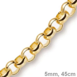 5mm Kette Collier Erbskette aus 585 Gold Gelbgold, 45cm