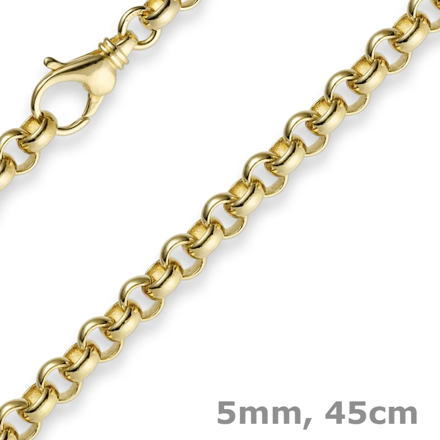 5mm Kette Collier Erbskette aus 585 Gold Gelbgold, 45cm