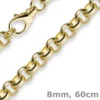 8mm Kette Collier Erbskette aus 585 Gold Gelbgold, 60cm, Unisex