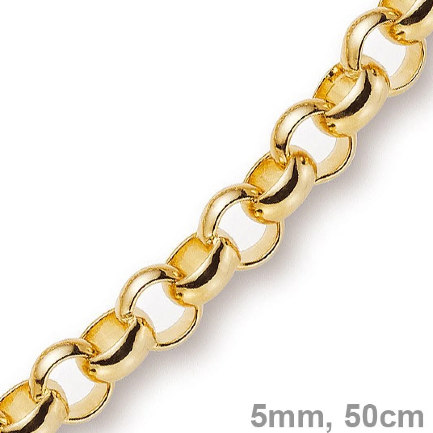 5mm Kette Collier Erbskette aus 750 Gold Gelbgold, 50cm