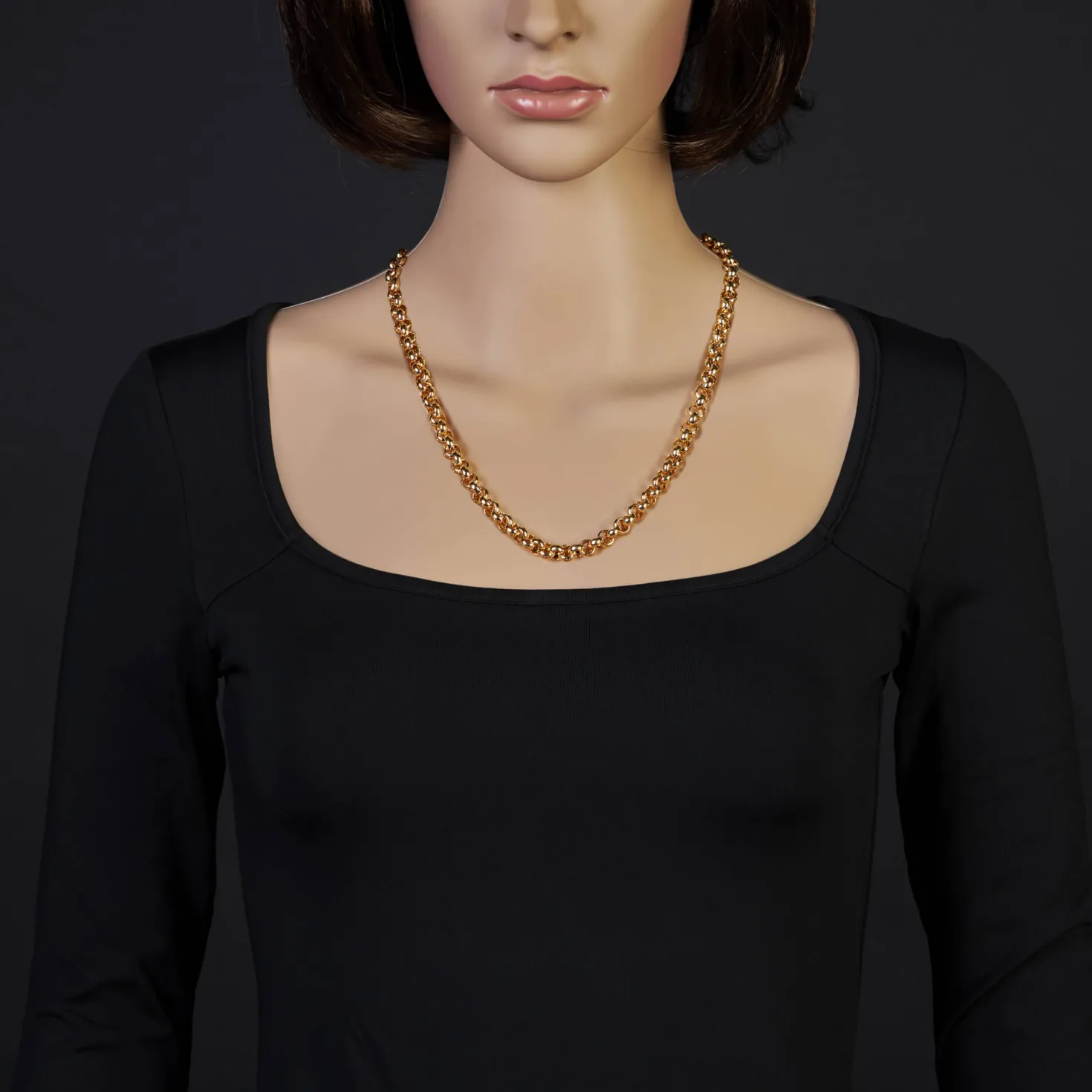 7mm Kette Collier Erbskette aus 585 Gold Gelbgold, 55cm, Unisex