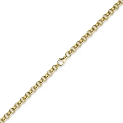 8mm Kette Collier Erbskette aus 585 Gold Gelbgold, 50cm, Unisex
