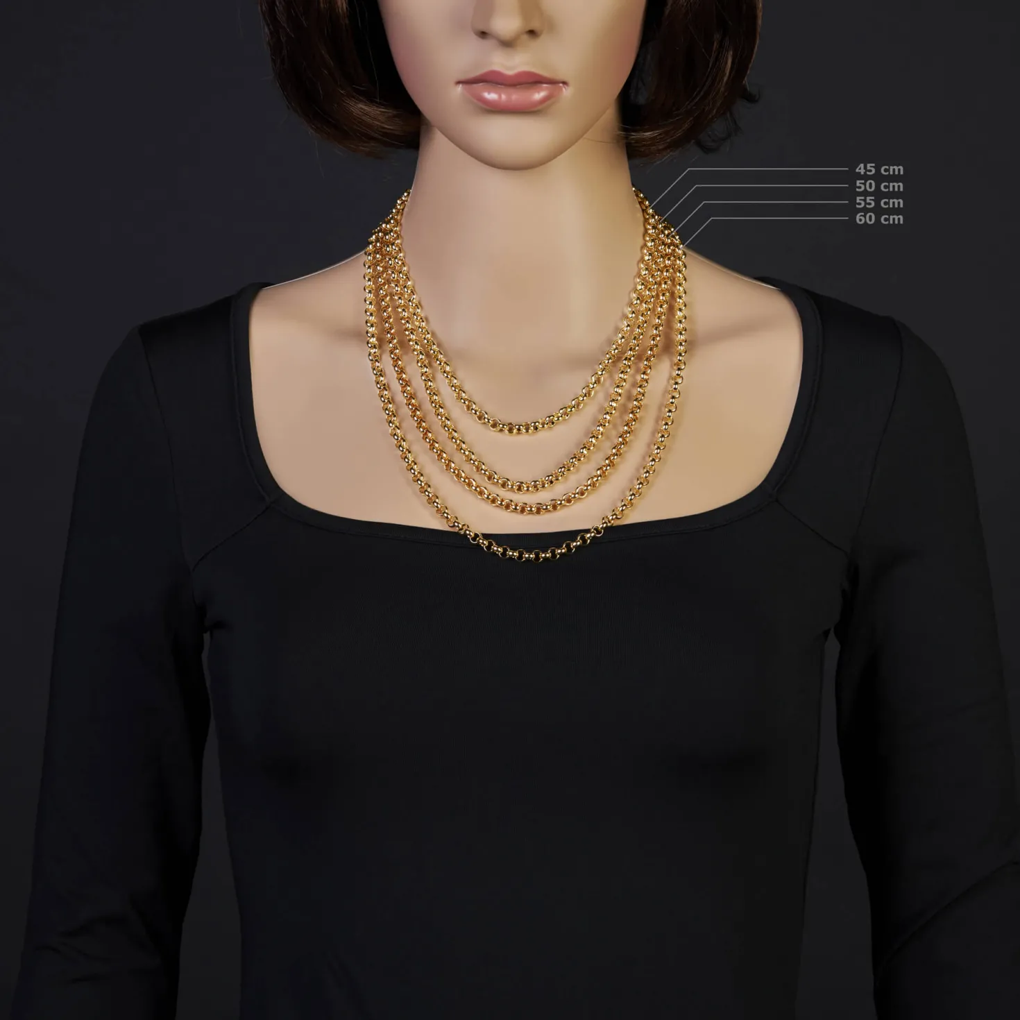 5mm Kette Collier Erbskette aus 585 Gold Gelbgold, 50cm