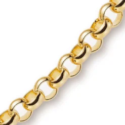7mm Kette Collier Erbskette aus 750 Gold Gelbgold, 50cm, Unisex