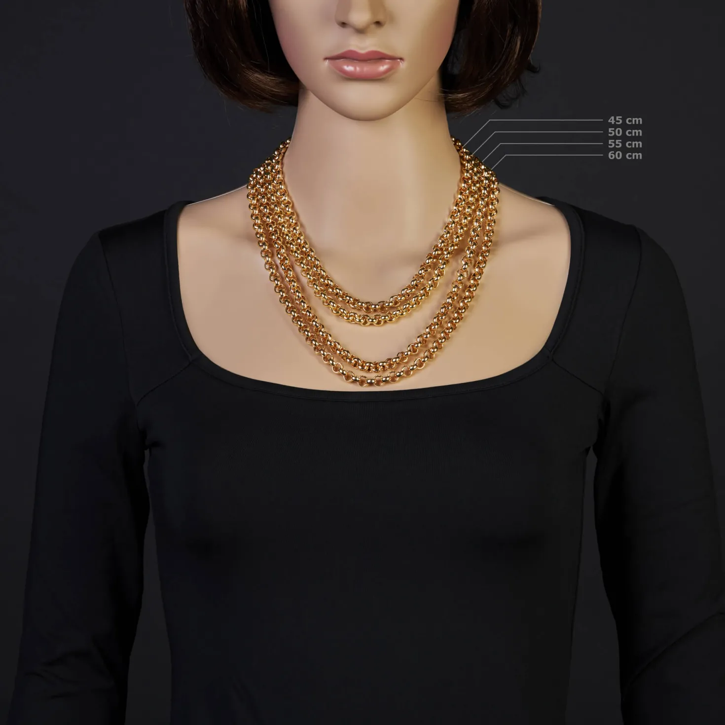 7mm Kette Collier Erbskette aus 750 Gold Gelbgold 55cm Unisex Goldkette