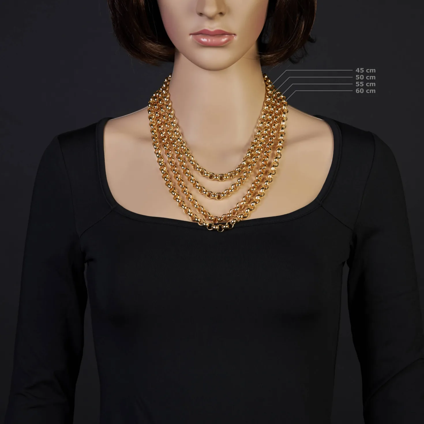 8mm Kette Collier Erbskette aus 750 Gold Gelbgold, 45cm, Unisex