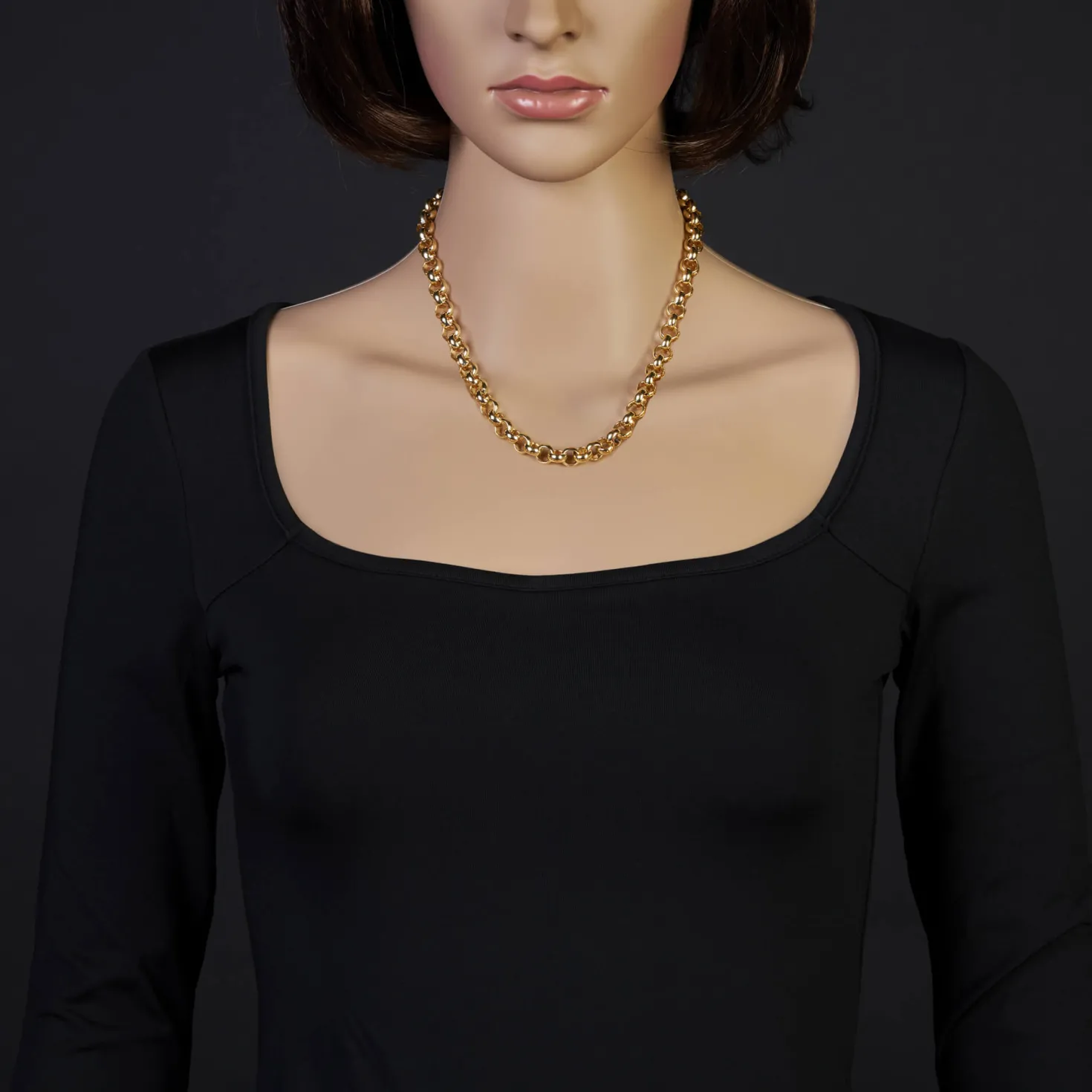8mm Kette Collier Erbskette aus 750 Gold Gelbgold, 45cm, Unisex