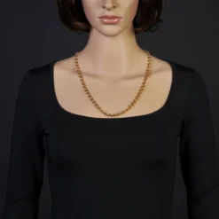 7mm Kette Collier Erbskette aus 585 Gold Gelbgold, 60cm, Unisex