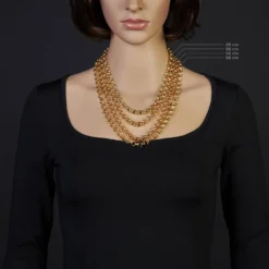 8mm Kette Collier Erbskette aus 750 Gold Gelbgold, 55cm, Unisex