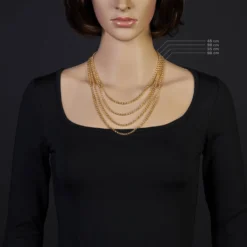 3,5mm Kette Collier Erbskette aus 585 Gold Gelbgold, 55cm, Unisex