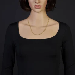 3,5mm Kette Collier Erbskette aus 750 Gold Gelbgold, 50cm, Unisex