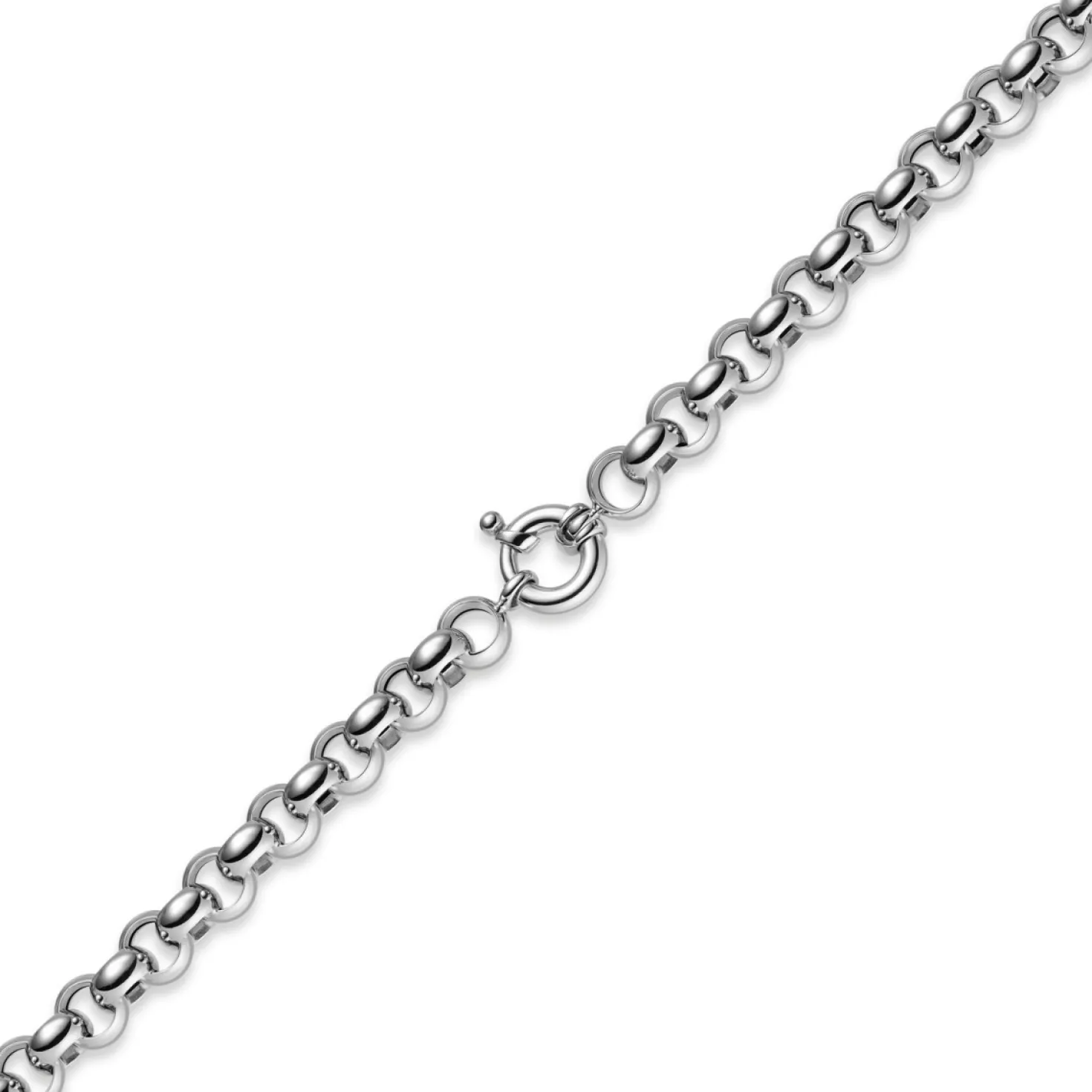 11mm Kette Collier Erbskette Halskette, 585 Gold Weißgold, 50cm Unisex