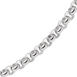 11mm Kette Collier Erbskette Halskette, 585 Gold Weißgold, 50cm Unisex