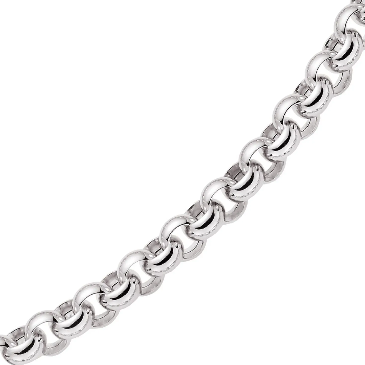 11mm Kette Collier Erbskette Halskette, 585 Gold Weißgold, 50cm Unisex