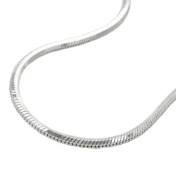 1,3mm Kette Collier Halskette, Schlange 5kant, 925 Silber, Damen, 50cm