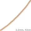 2,2mm Kette Collier Kügelchenkette Kugelkette, 750 Gold Rotgold, 42cm