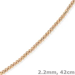 2,2mm Kette Collier Kügelchenkette Kugelkette, 750 Gold Rotgold, 42cm