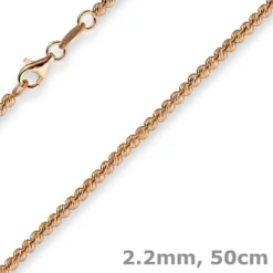2,2mm Kette Collier Kügelchenkette Kugelkette, 750 Gold Rotgold, 50cm