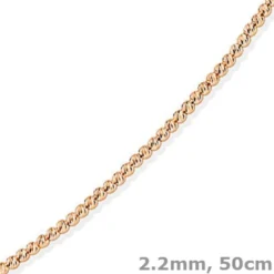 2,2mm Kette Collier Kügelchenkette Kugelkette, 585 Gold Rotgold, 50cm
