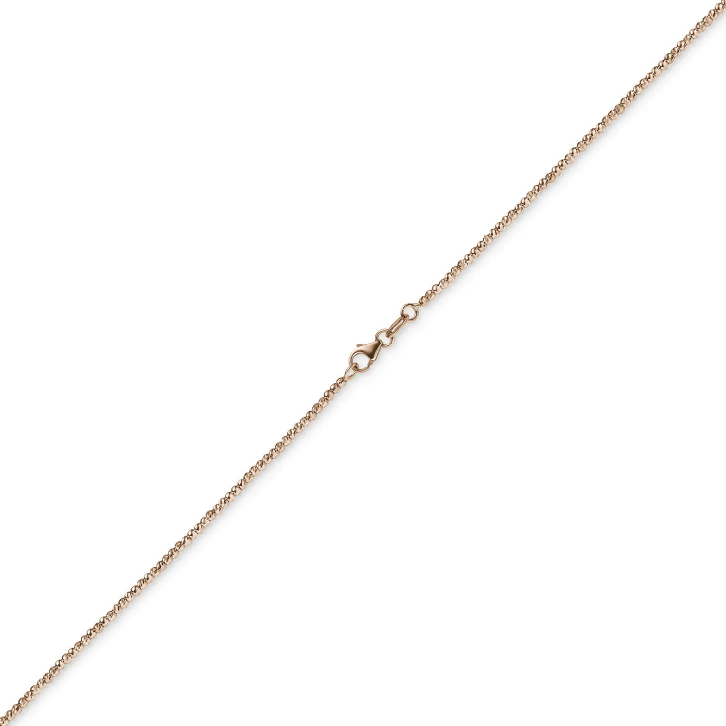 1,8mm Kette Collier Kugelkette diamantiert aus 750 Gold Rotgold 42cm
