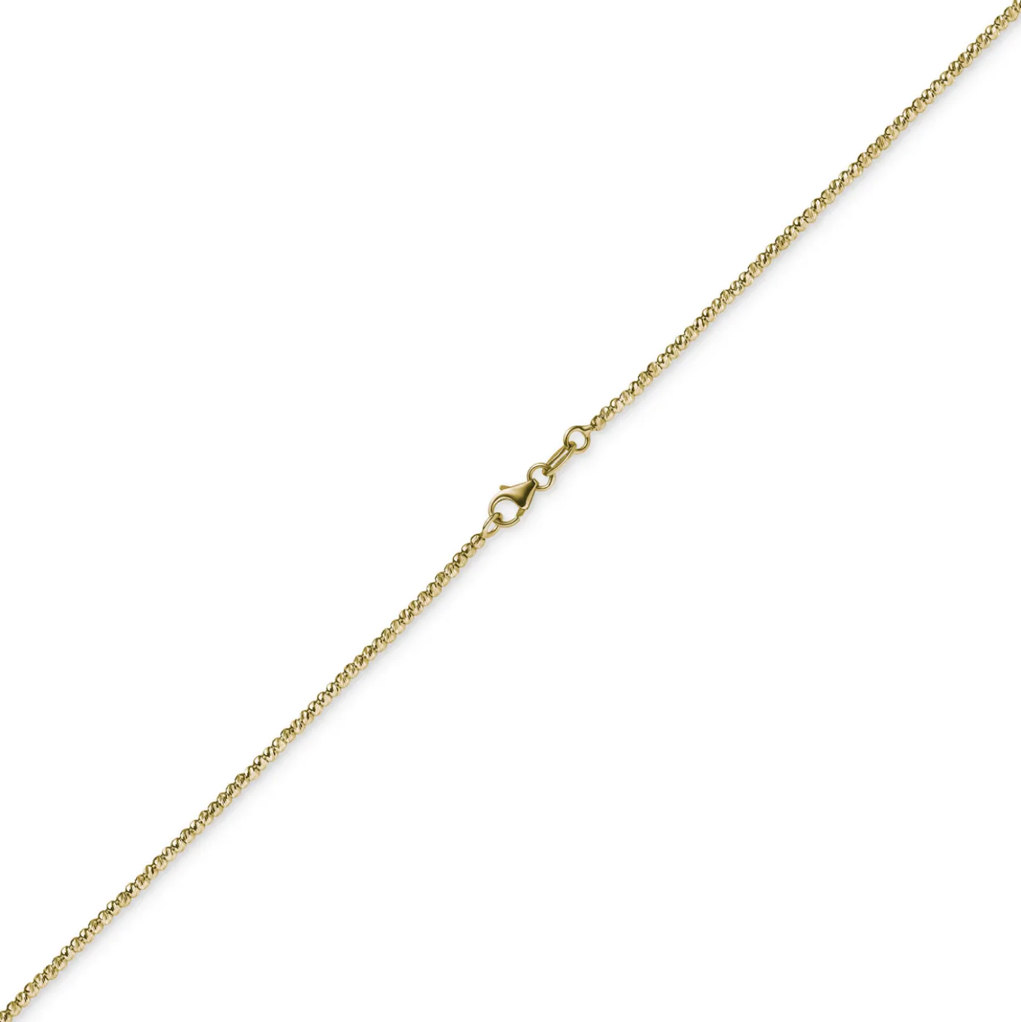 1,8mm Kette Collier Kugelkette diamantiert aus 750 Gold Gelbgold 45cm