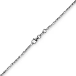 1,8mm Kette Collier Kugelkette diamantiert aus 750 Gold Weißgold 45cm